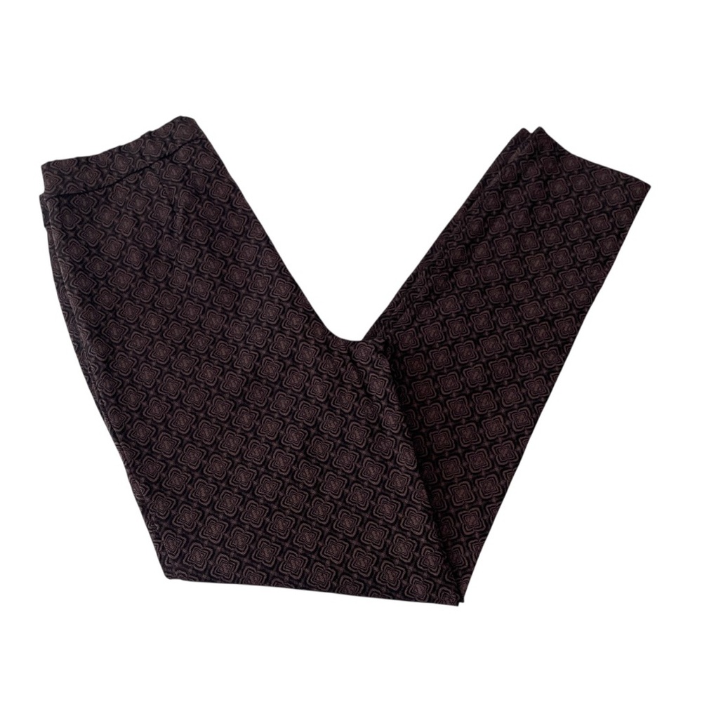 Susan Graver Brown‎ Eastern Print Pull On Ankle Pants